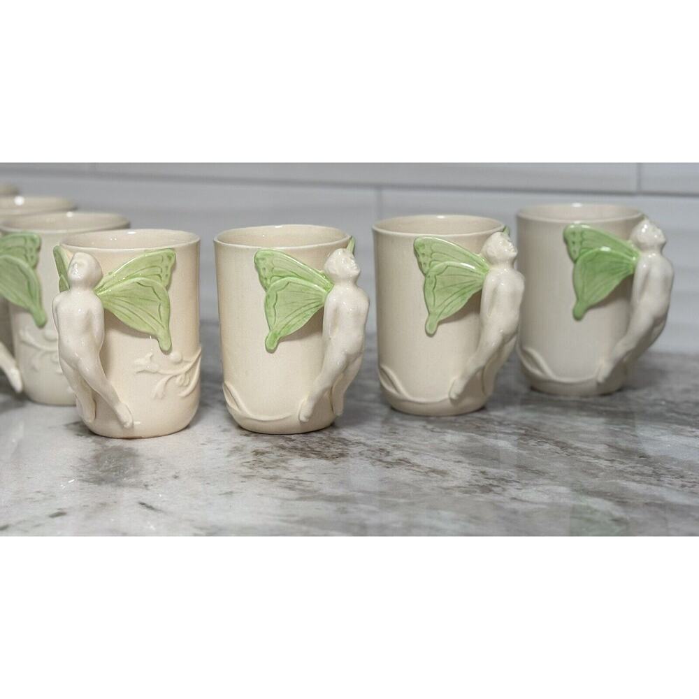Vtg Vandor Imports 1979 Fairy Nymphs Winged Handle Coffee Cups Mugs Set 7 - Picture 2 of 13